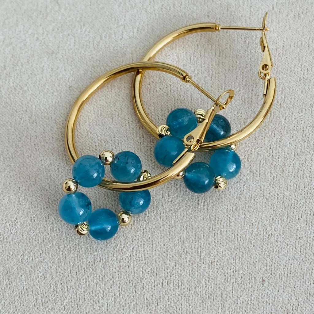 Aquamarine Sucre Donut Earrings