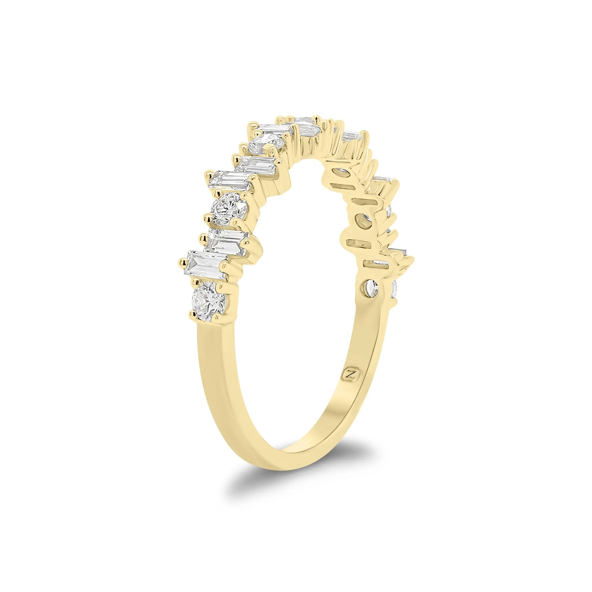 Baguette & Round Diamond Urban Stacking Ring