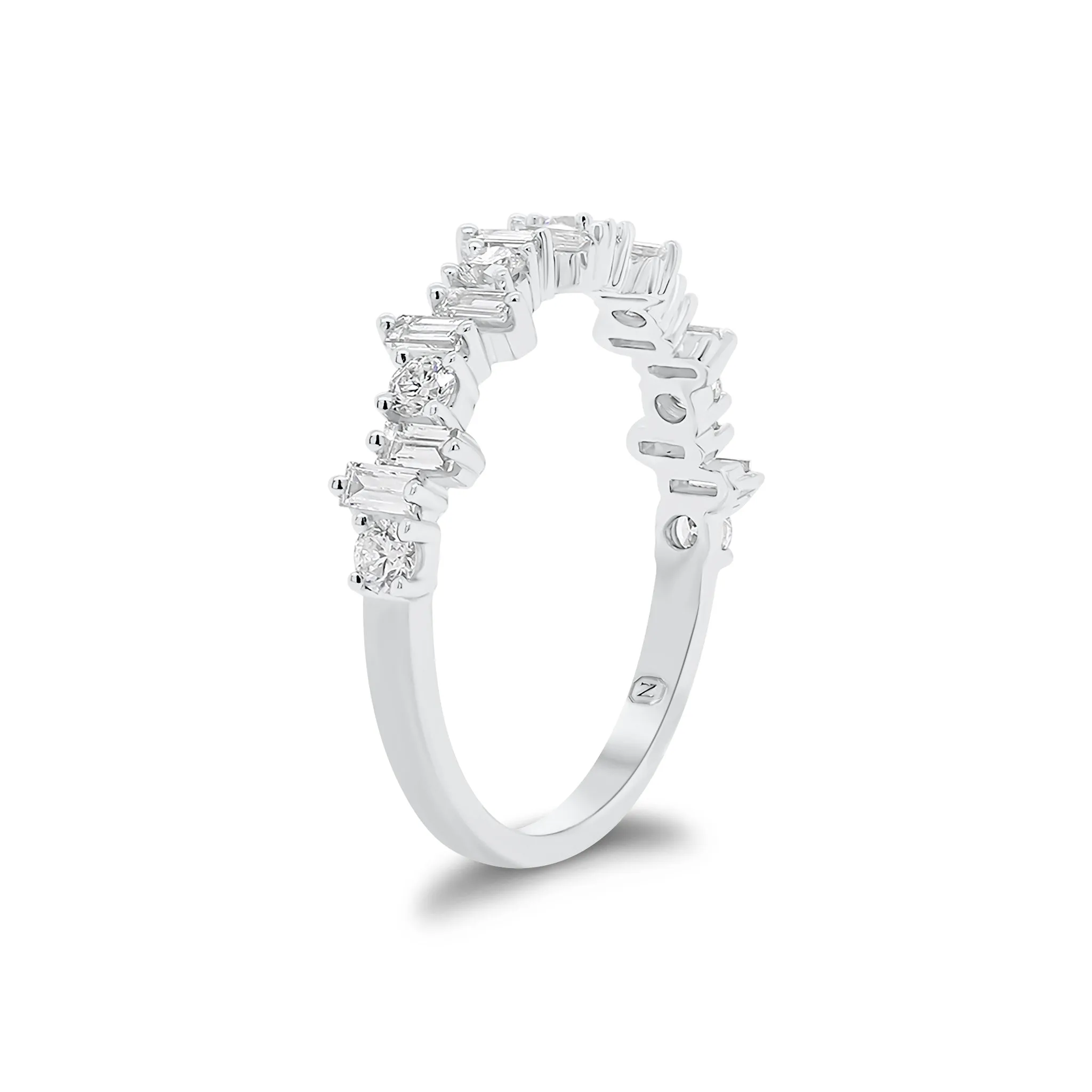 Baguette & Round Diamond Urban Stacking Ring