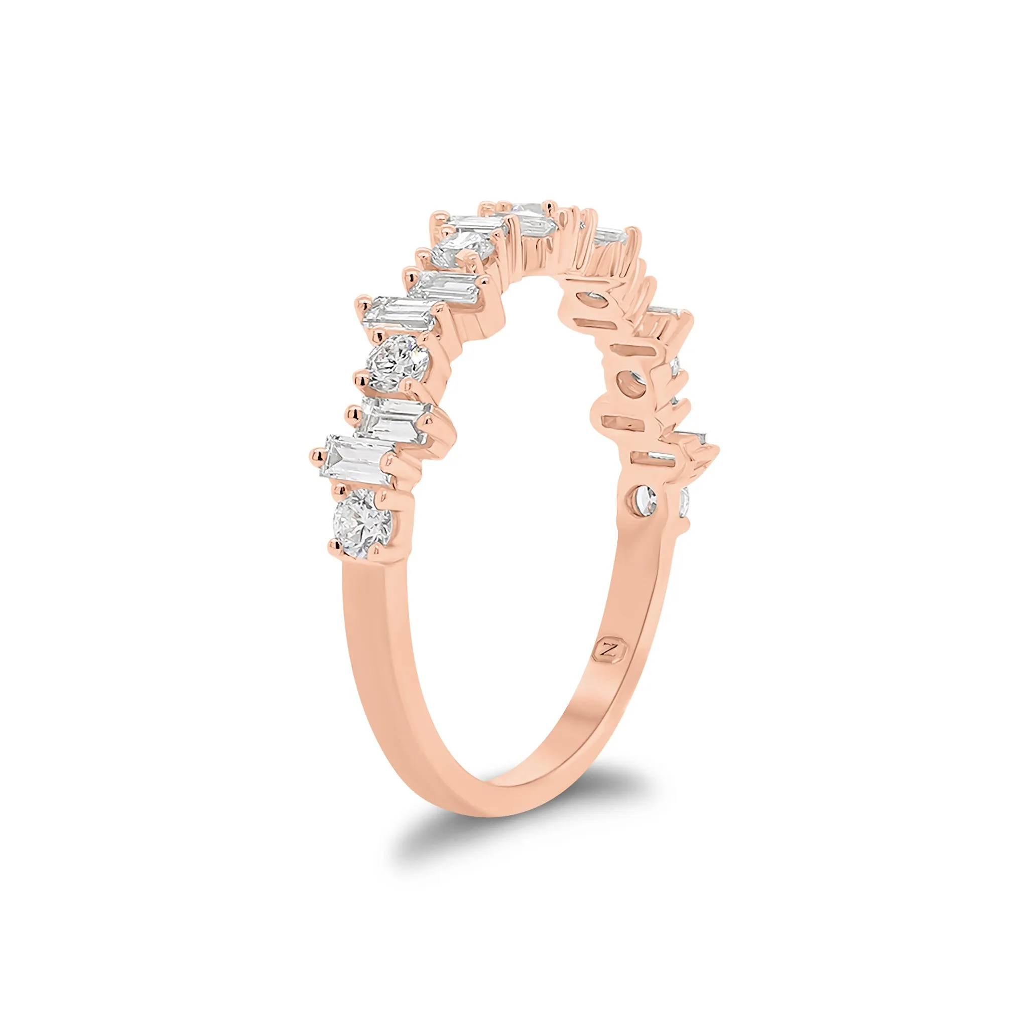 Baguette & Round Diamond Urban Stacking Ring