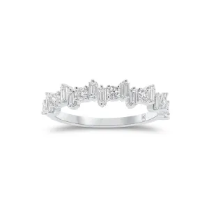 Baguette & Round Diamond Urban Stacking Ring