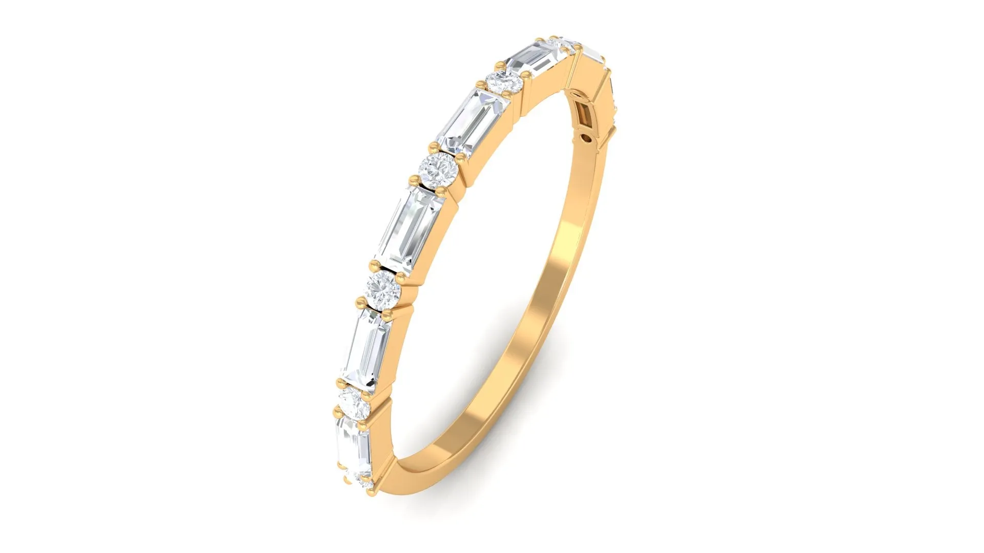 Baguette Moissanite Half Eternity Ring