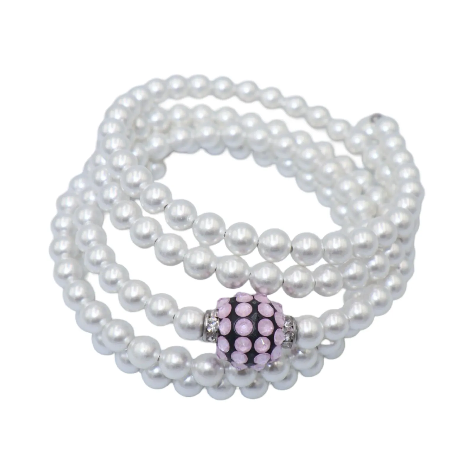 B.E. PEARLS AND SWAROVSKI WRAPPED AROUND BRACELET