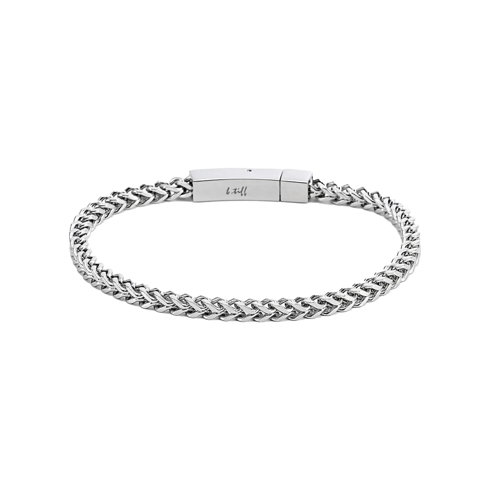 BG140W B.Tiff Franco Link Stainless Steel Bracelet