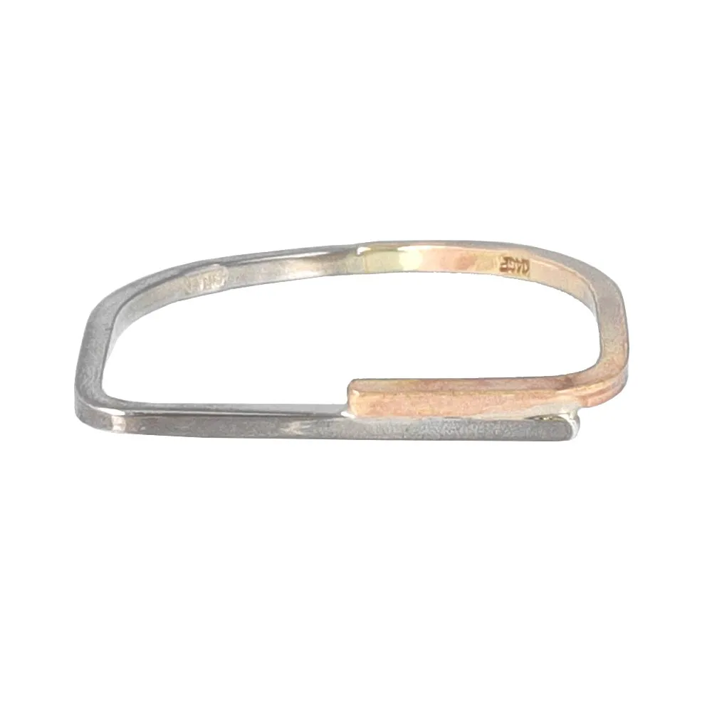 Bicolor Thin Flat Top Ring