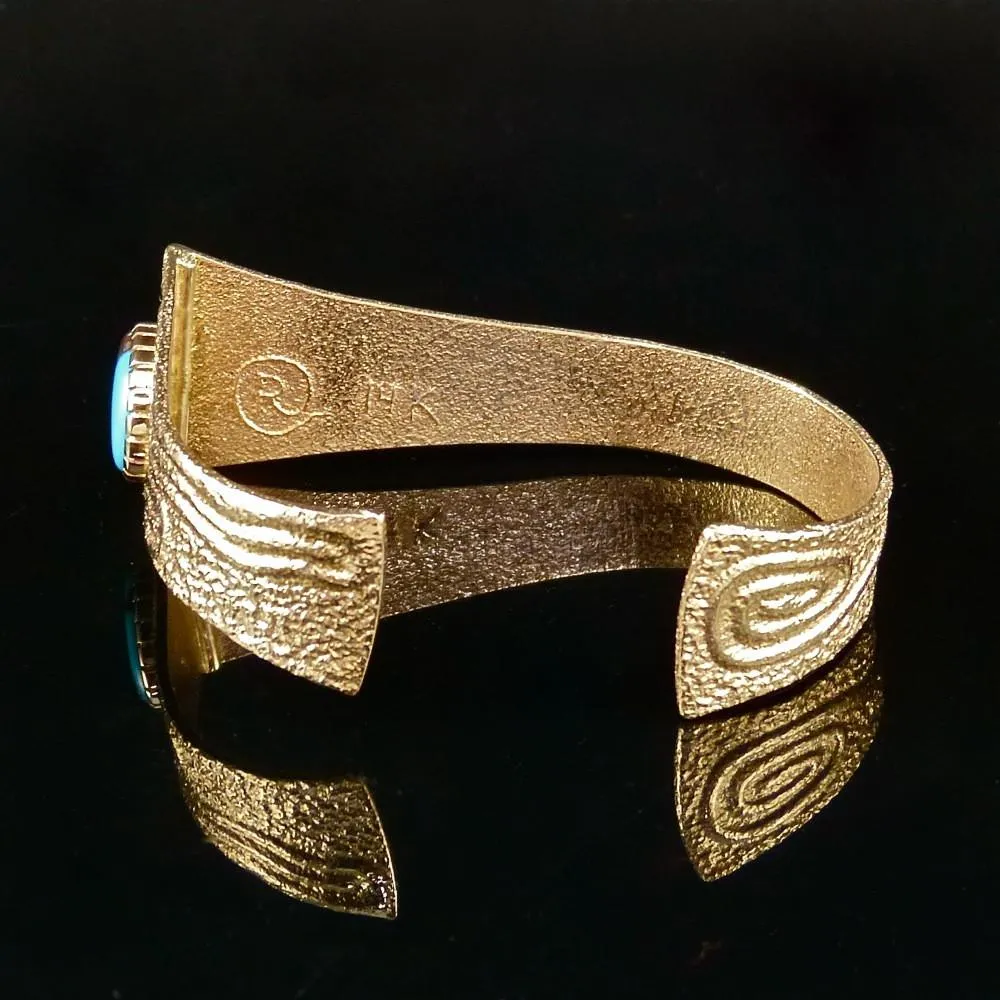 Bisbee Turquoise and Gold Cuff