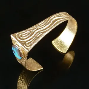 Bisbee Turquoise and Gold Cuff