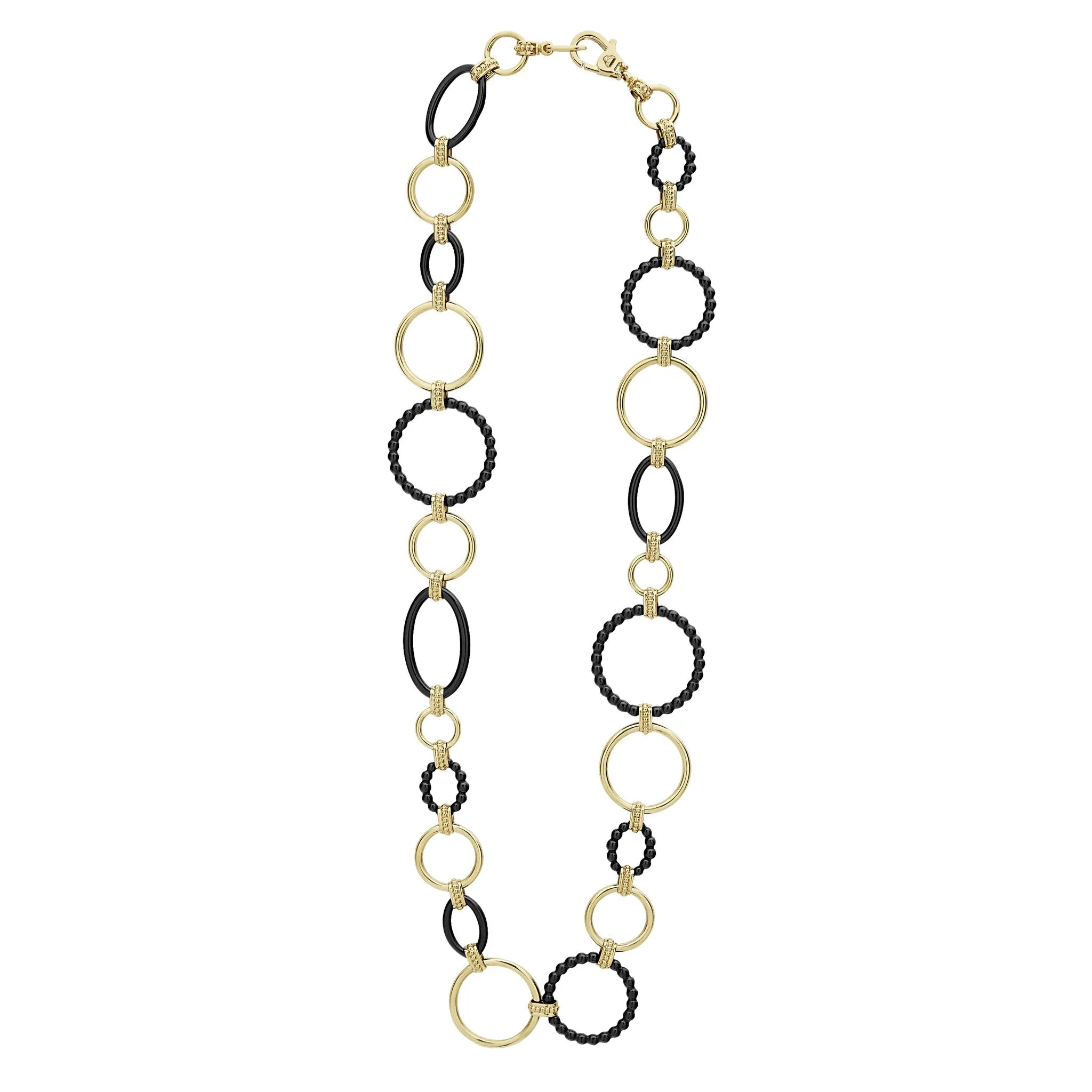 Black Caviar Gold and Black Ceramic Link Necklace