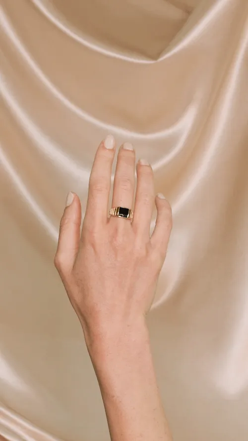 Black Enamel Signet Ring