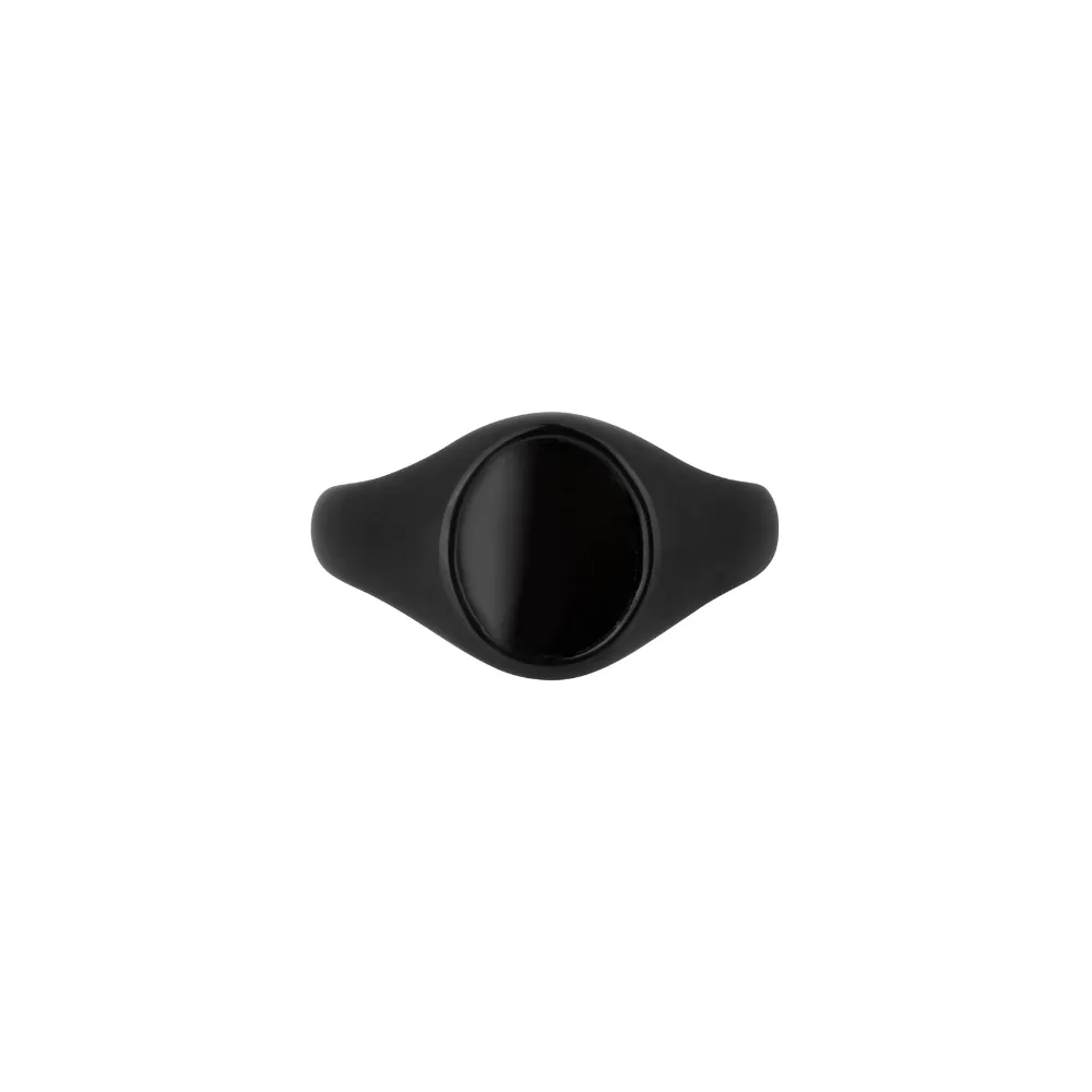 Black Onyx Signet Ring - Black