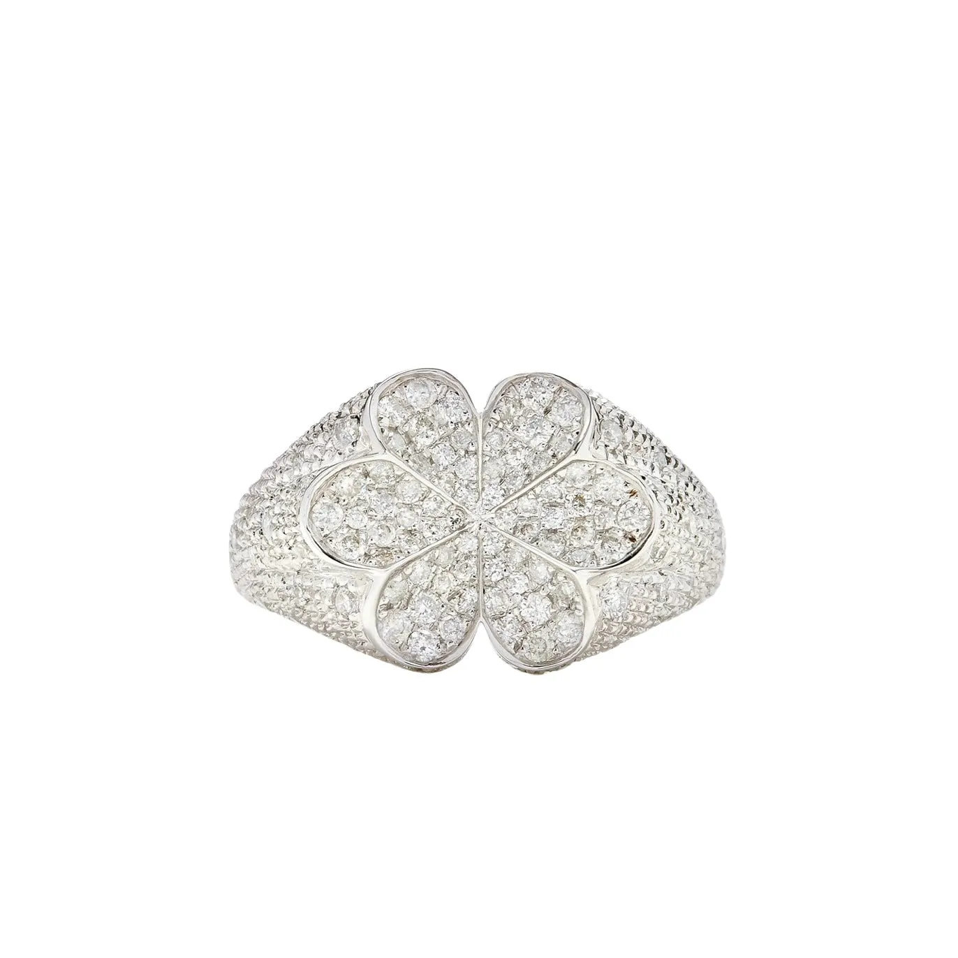 Blooming Diamond Daisy Signet Ring