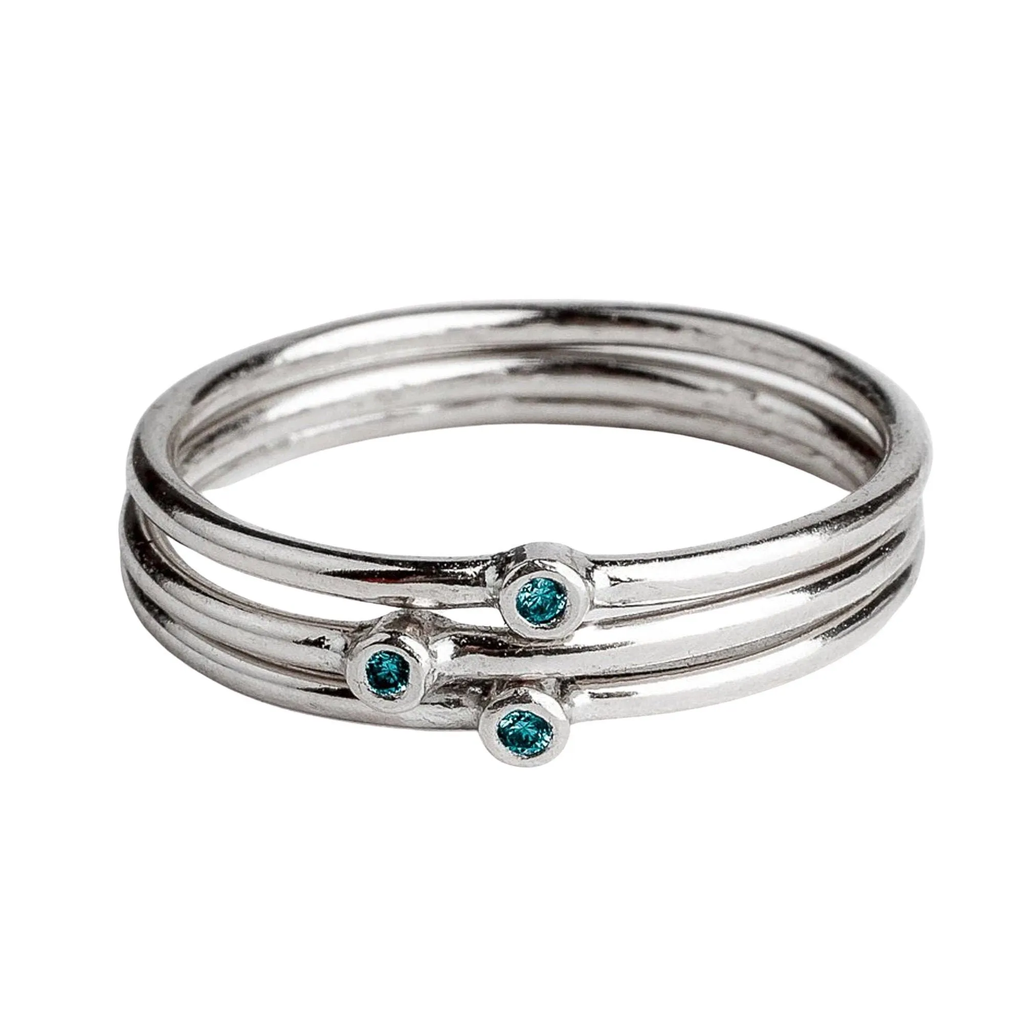 Blue Diamond Stacking Rings