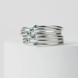 Blue Diamond Stacking Rings