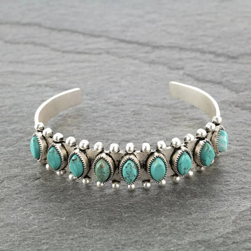 Bohemian Style Natural Turquoise Bracelet