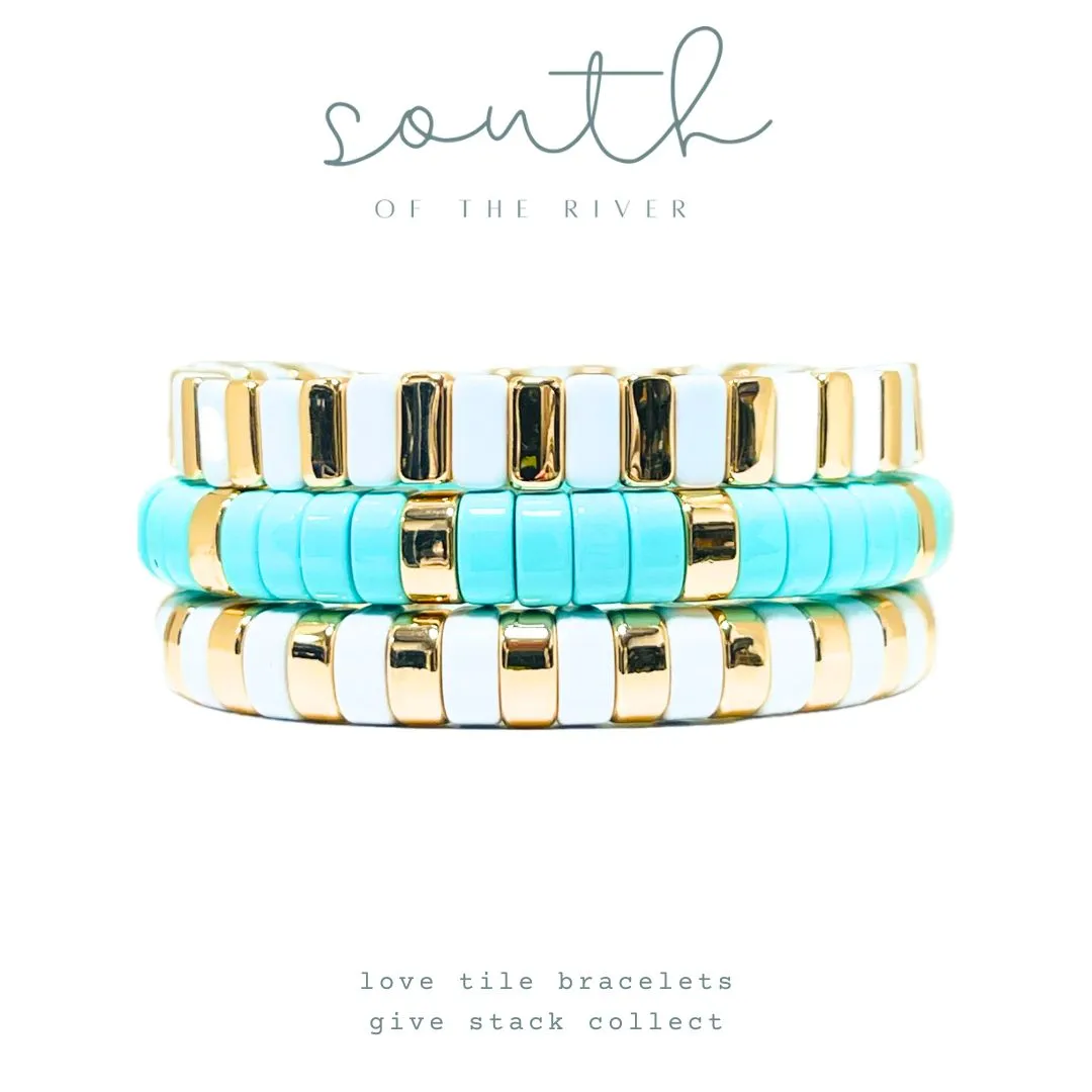 Boho Enamel Tile Bracelet | Turquoise