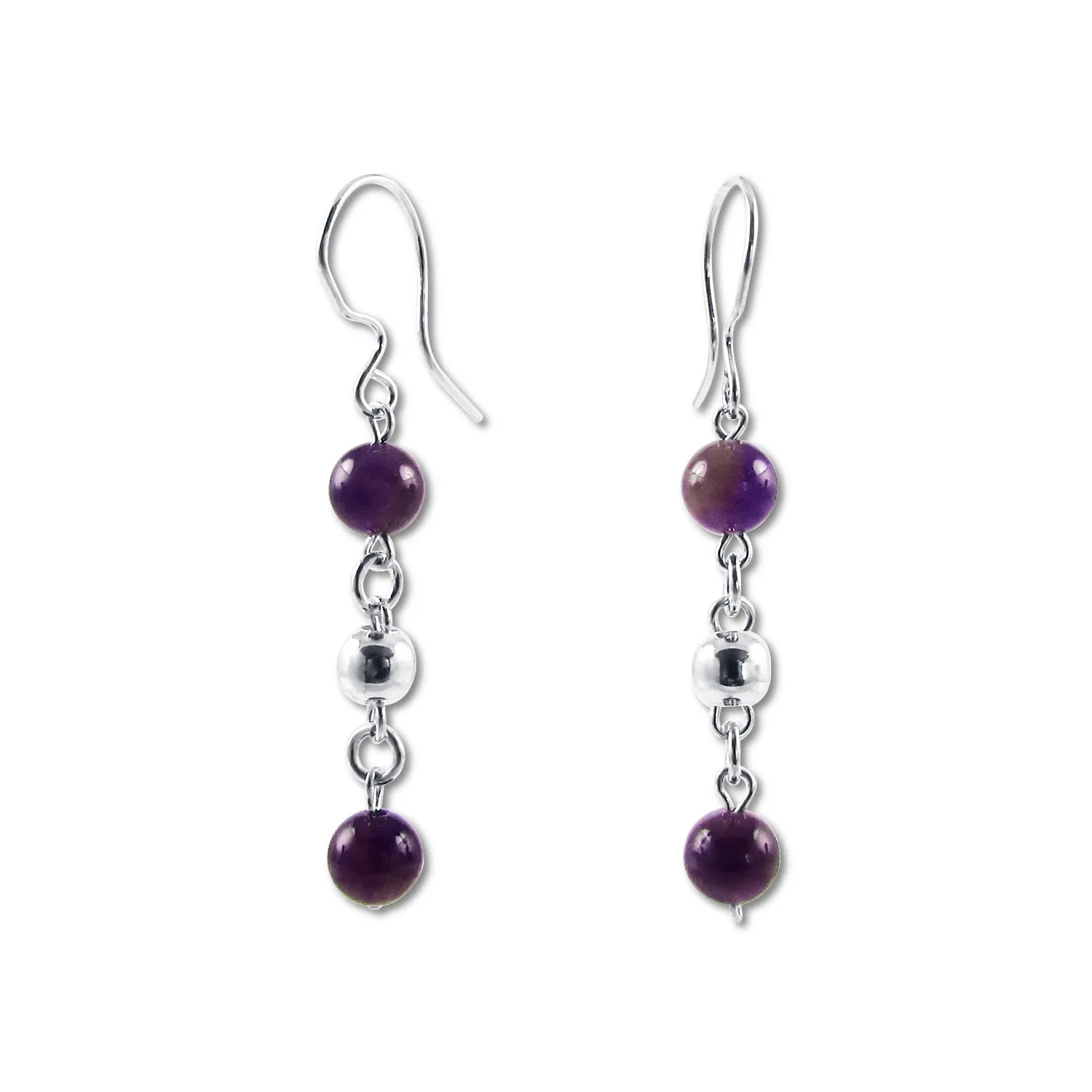 Bolitas Earrings - Faceted Amethyst