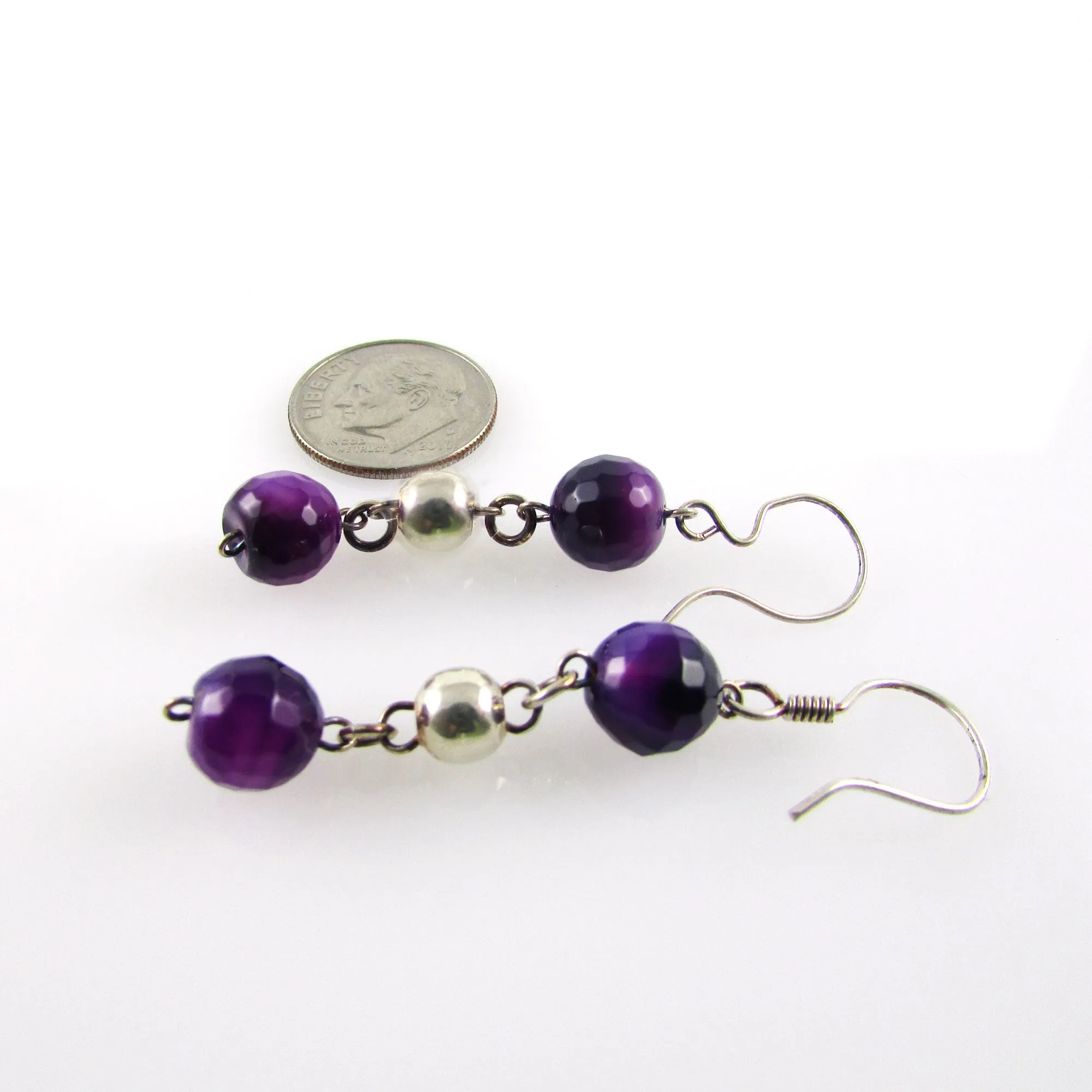 Bolitas Earrings - Faceted Amethyst