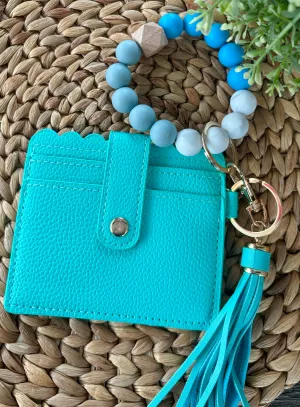 Bracelet Keychain Wallet-Turquoise