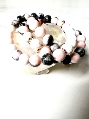 Bracelet, Pink Zebra Stone, Stone of Understanding