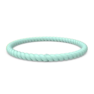 Braided Stackable Silicone Bracelet - Turquoise