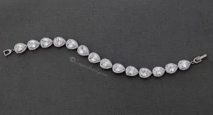 Bridal Bracelet of Teardrop Pave Set CZ