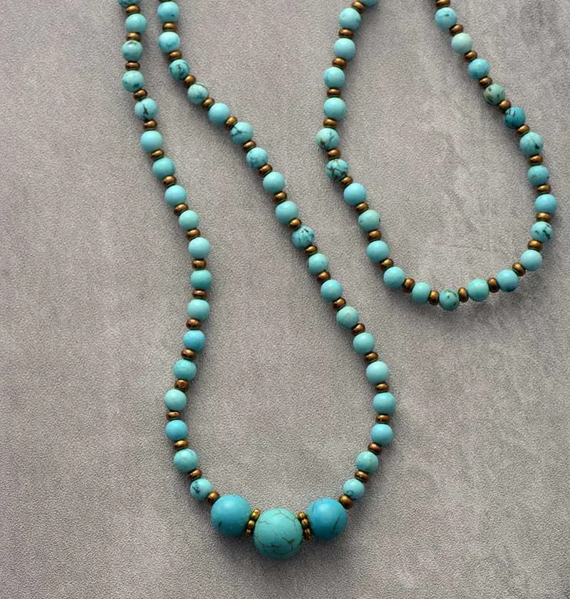 'Bunying' Natural Turquoise Beads Necklace