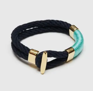 Cambridge Bracelet - Navy/Turquoise/Gold