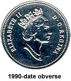 Canada Copper 1993 5 cents  (Elizabeth II) 4.6gr .750