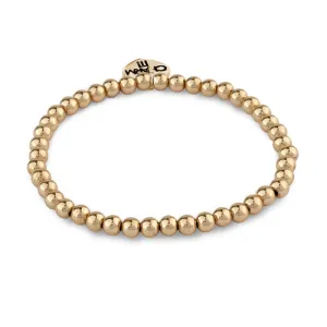 Charm It! 4mm Gold Stretch Bead Bracelet