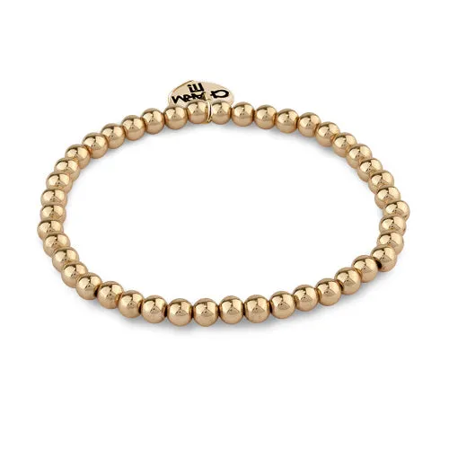 Charm It! 4mm Gold Stretch Bead Bracelet