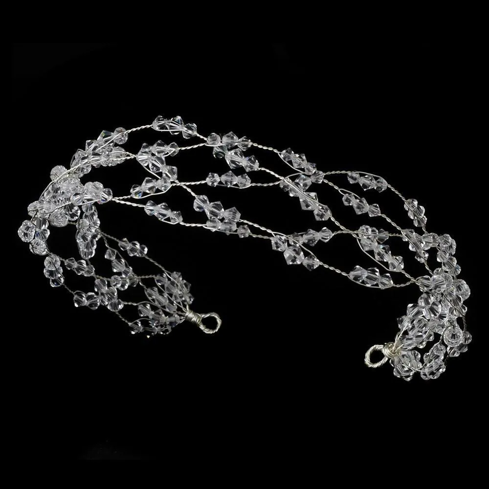 Charming Silver Austrian Crystal Bead Bridal Headband