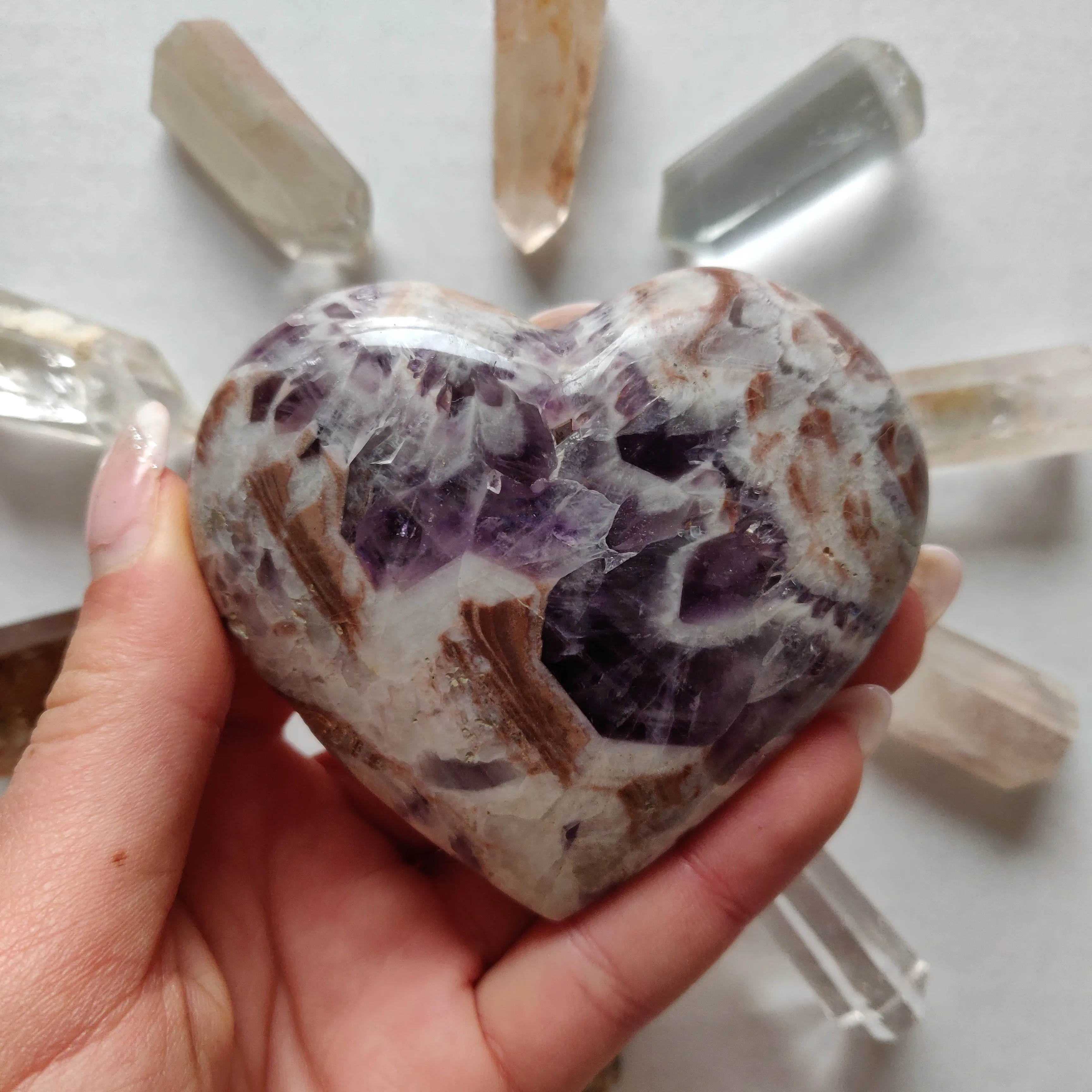 Chevron Amethyst Heart (#3)