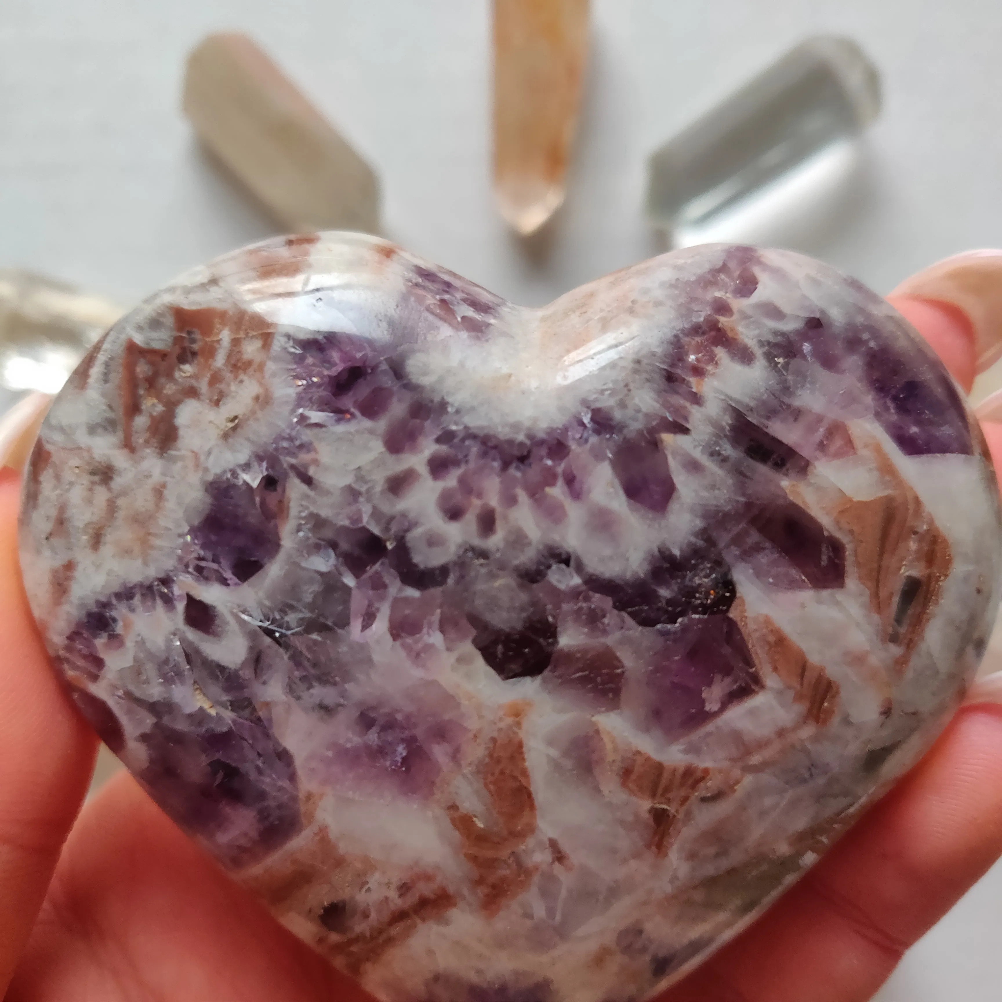 Chevron Amethyst Heart (#3)