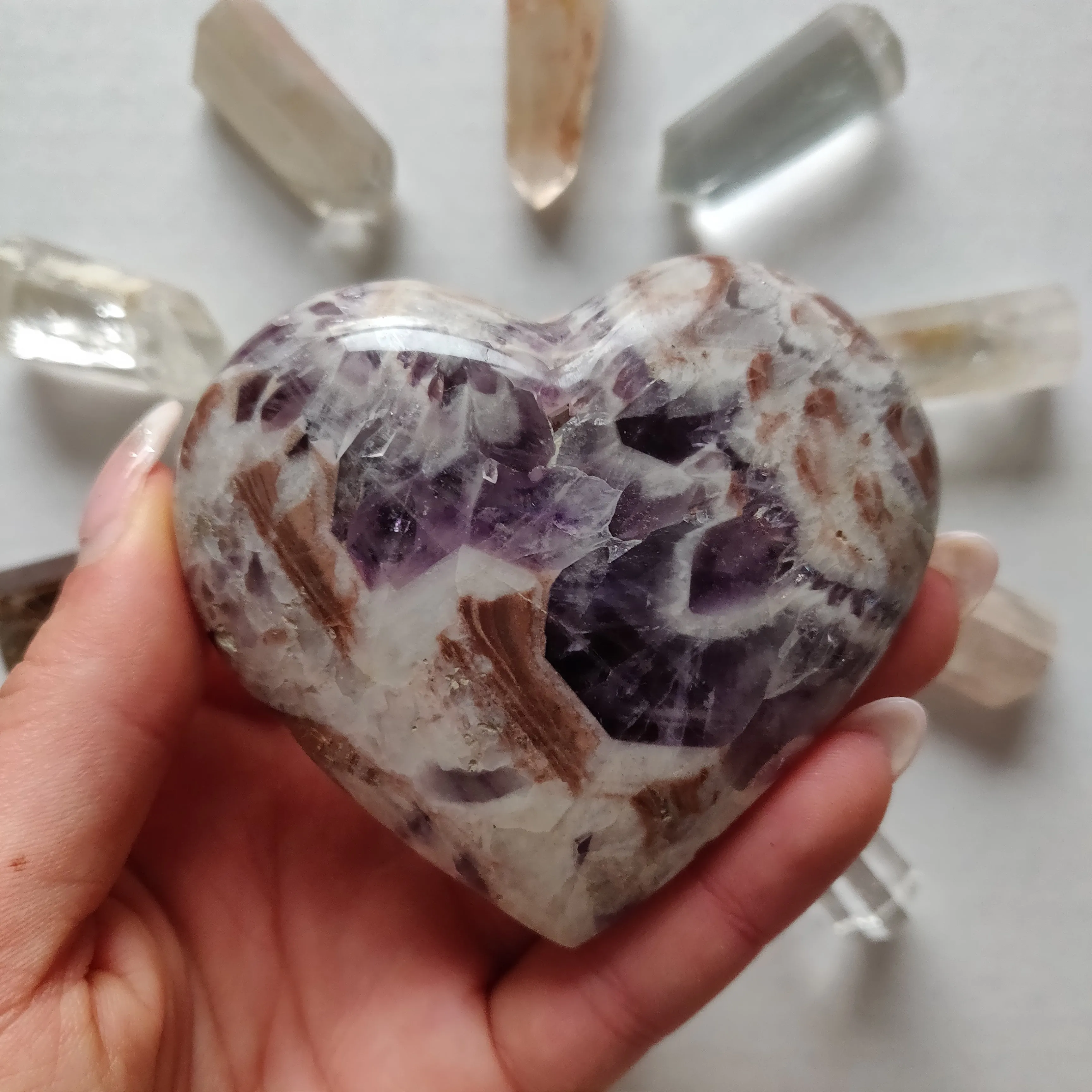 Chevron Amethyst Heart (#3)