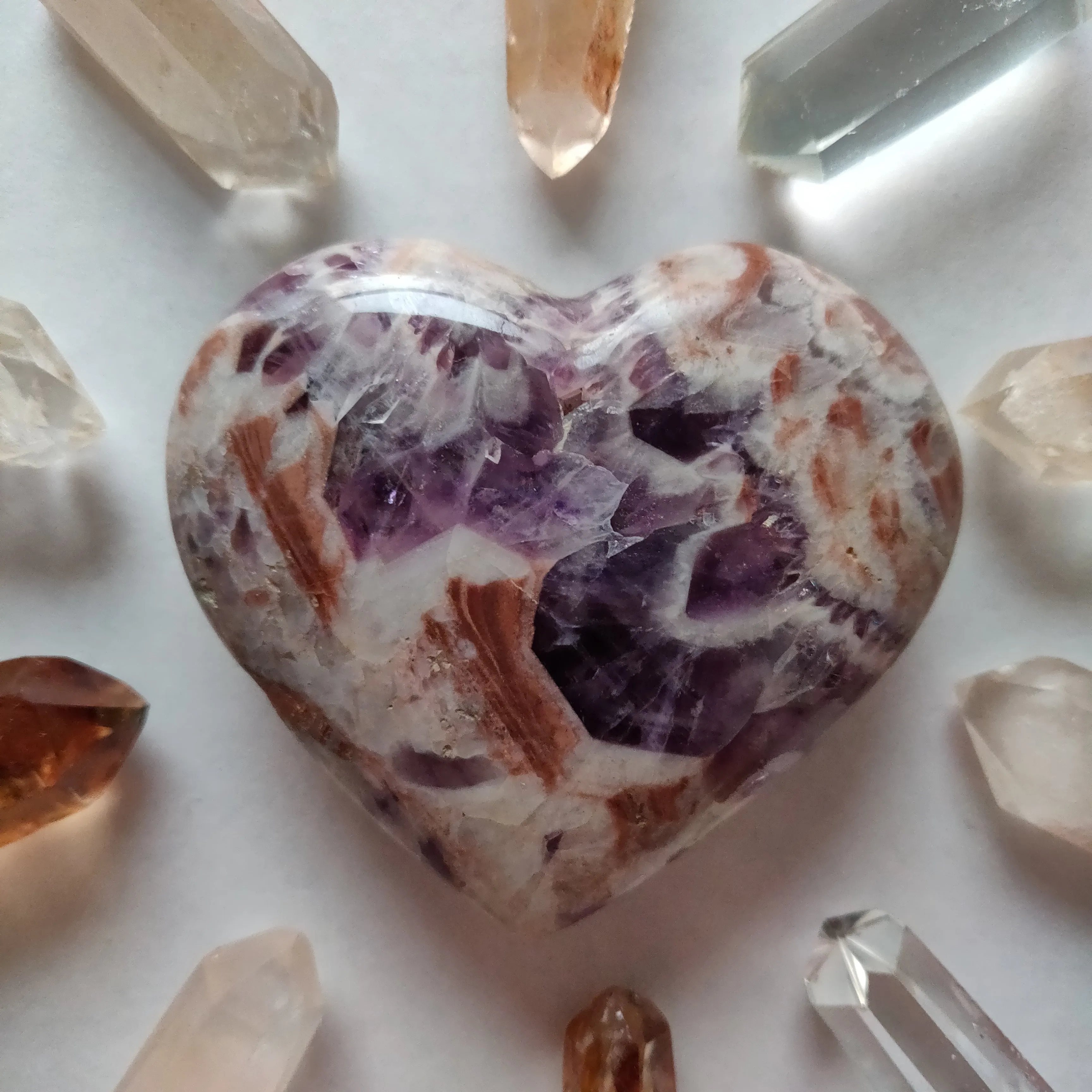 Chevron Amethyst Heart (#3)