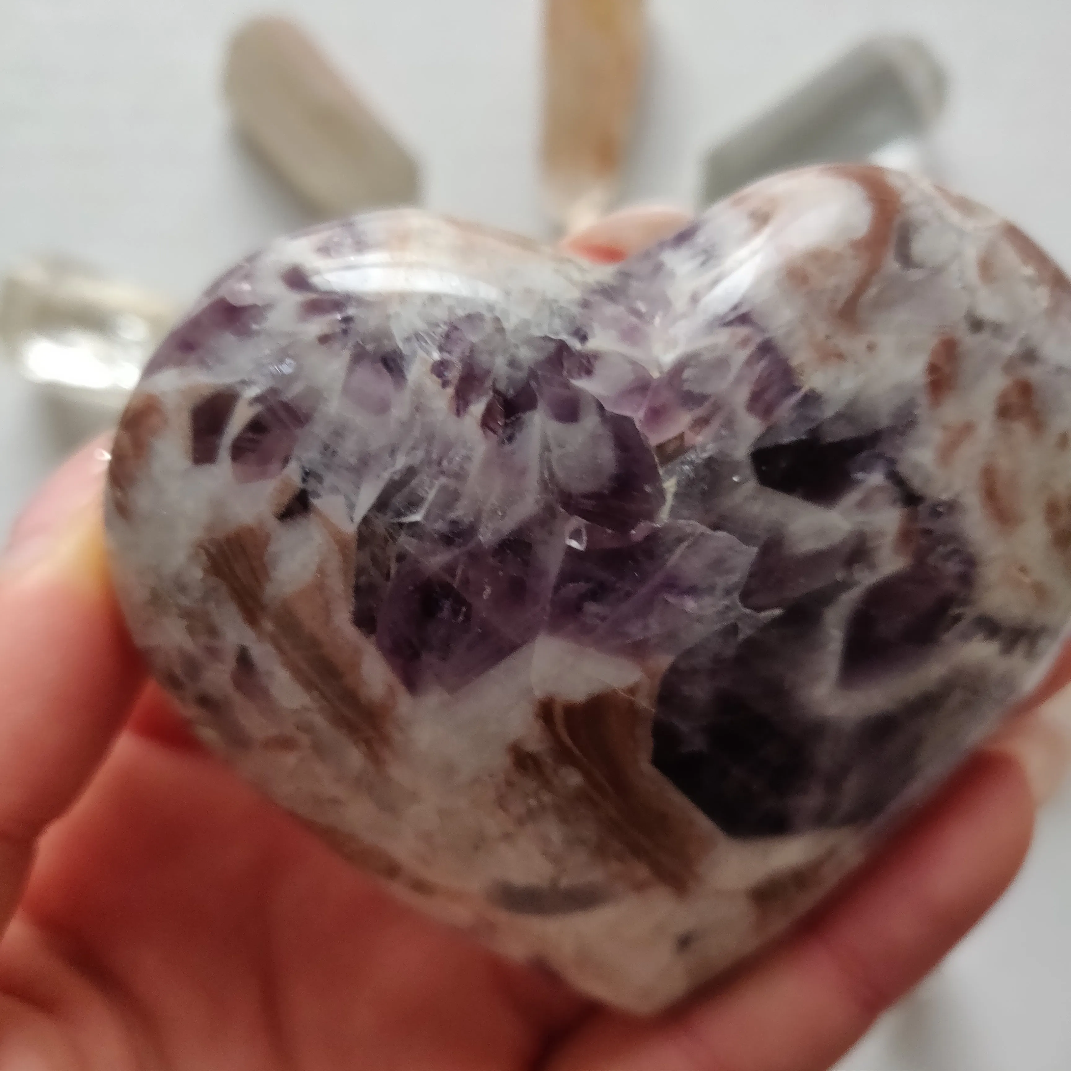 Chevron Amethyst Heart (#3)