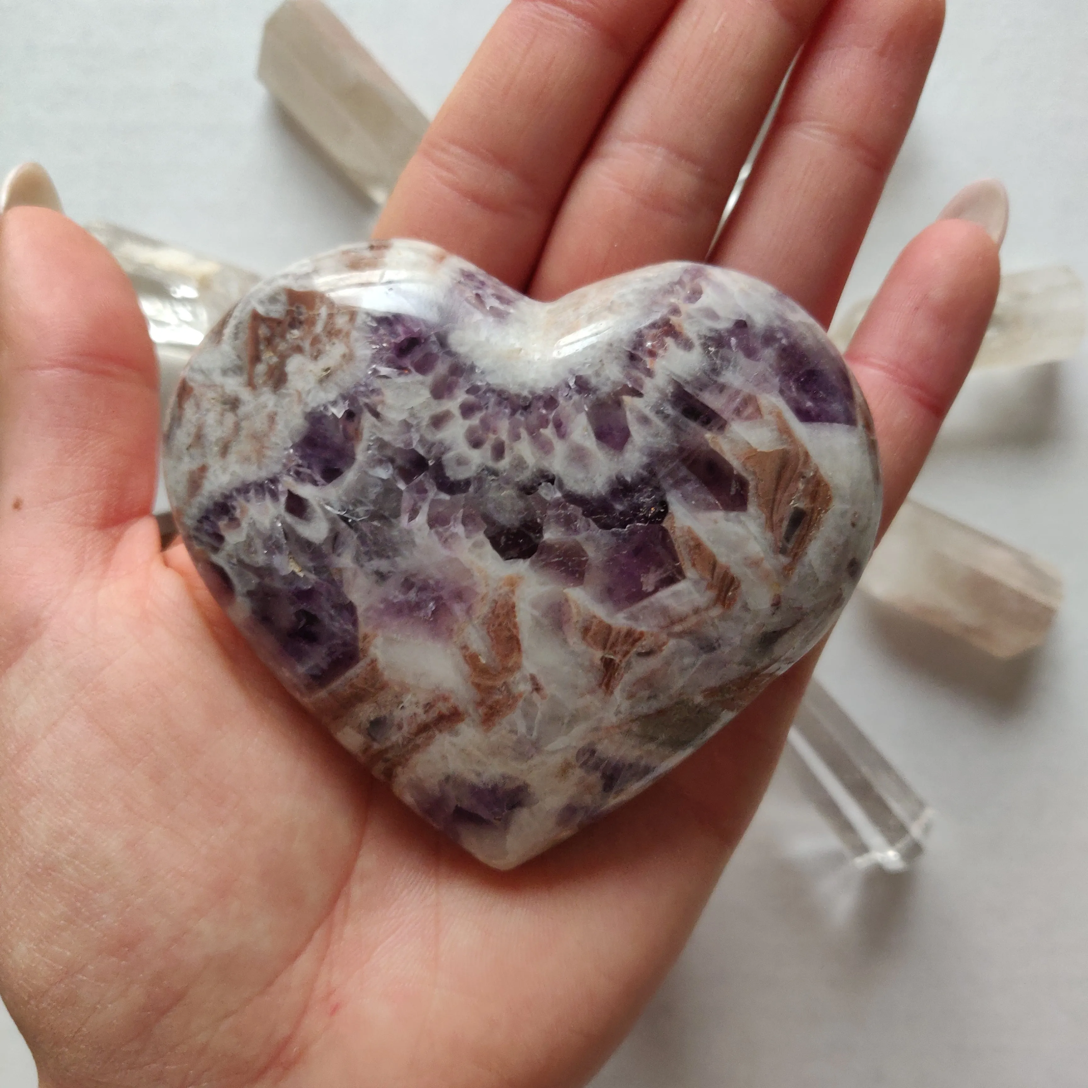 Chevron Amethyst Heart (#3)