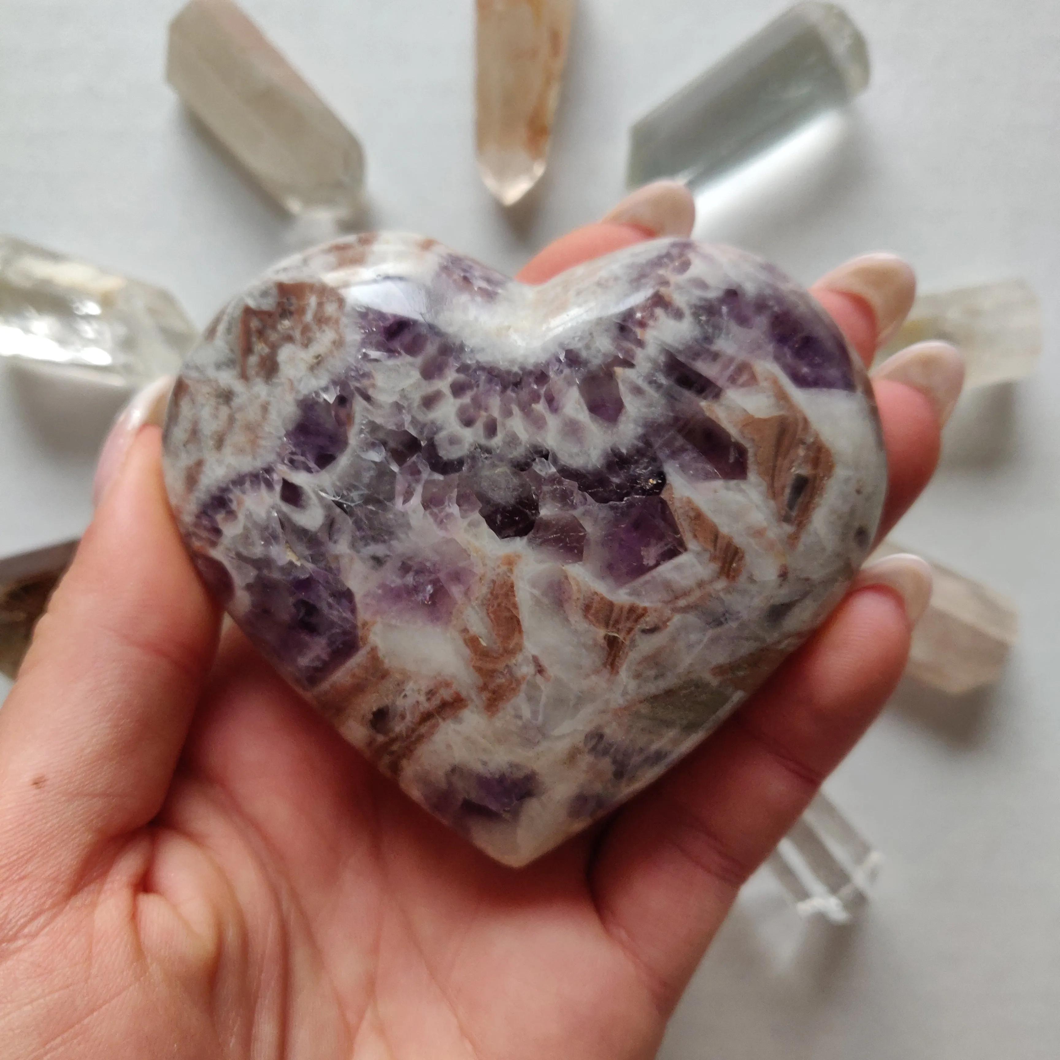 Chevron Amethyst Heart (#3)