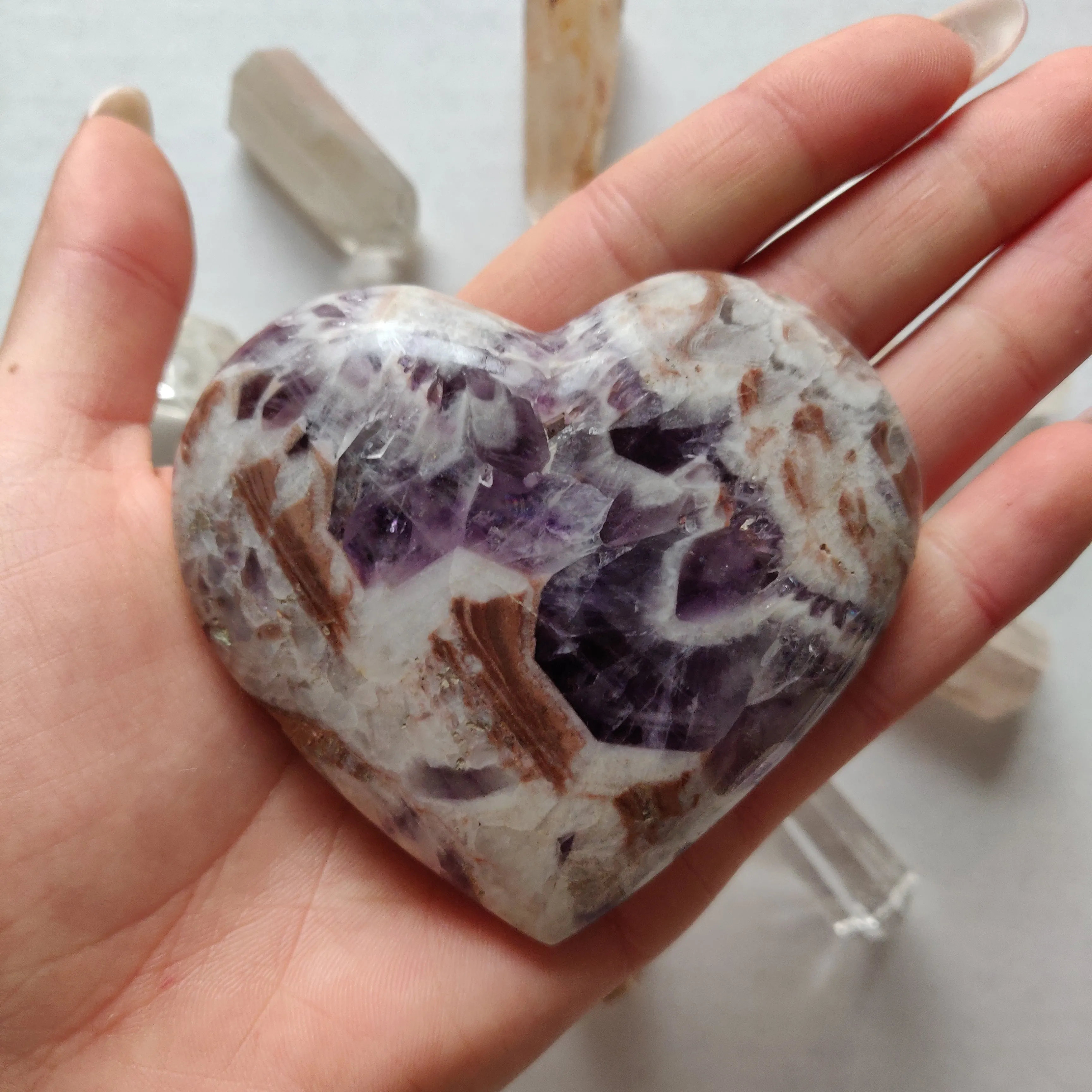 Chevron Amethyst Heart (#3)