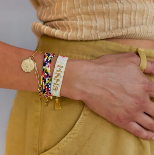 Chevron Rainbow Beaded Bracelet