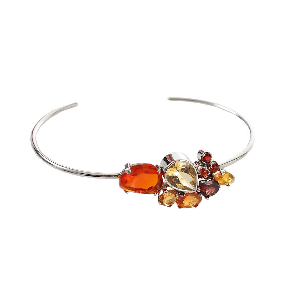 Citrine, Fire Opal and Sapphire Cuff Bracelet