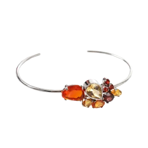 Citrine, Fire Opal and Sapphire Cuff Bracelet