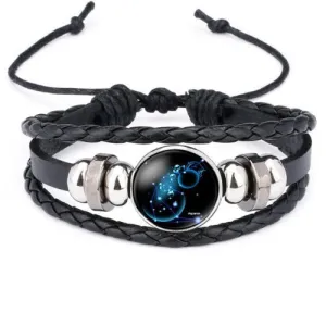 Classy Men Aquarius Constellation Zodiac Bracelet