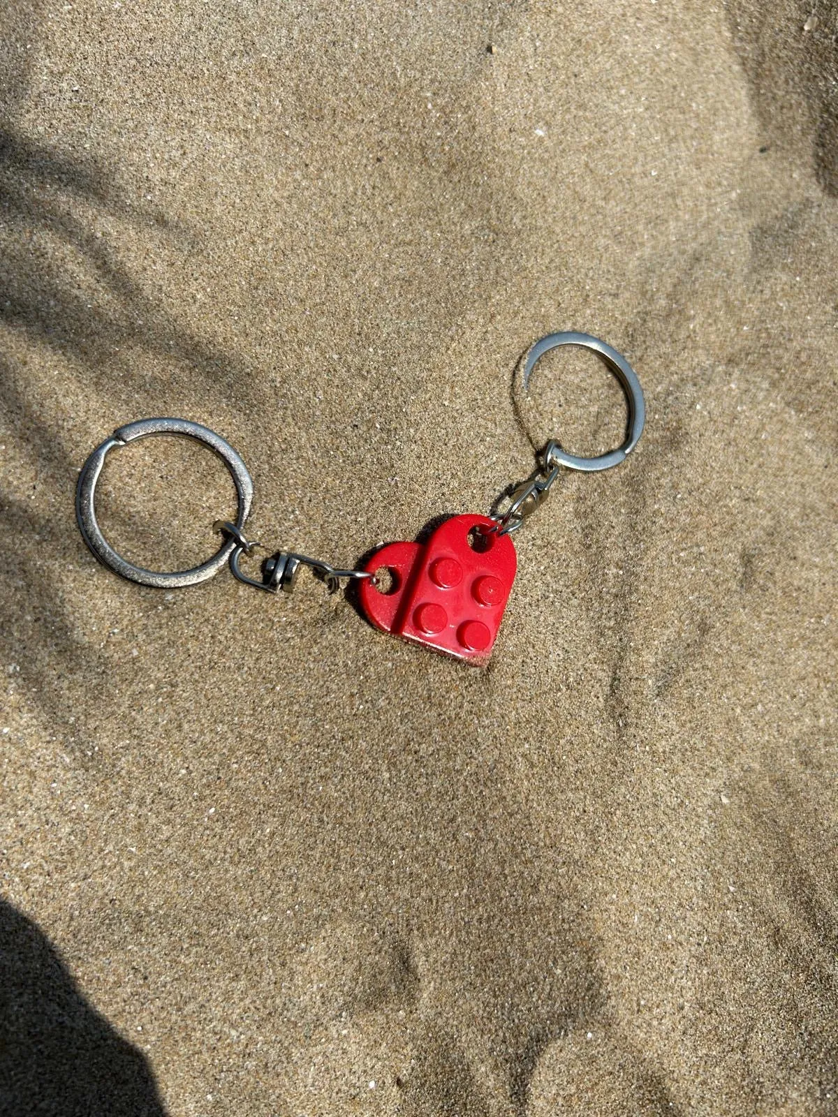 Couples red heart keyrings (set of 2)