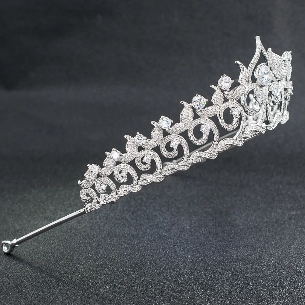 Cubic zircon wedding bridal tiara diadem hair jewelry CH10095