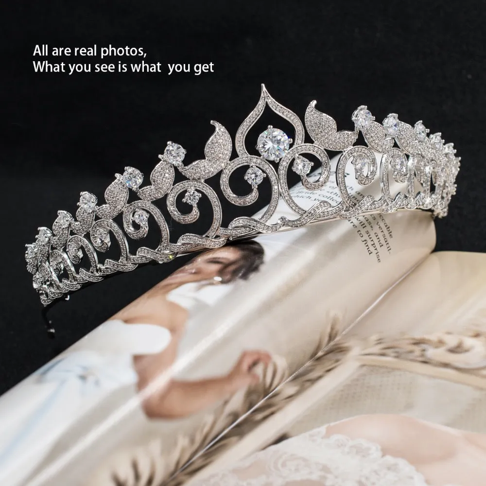 Cubic zircon wedding bridal tiara diadem hair jewelry CH10095