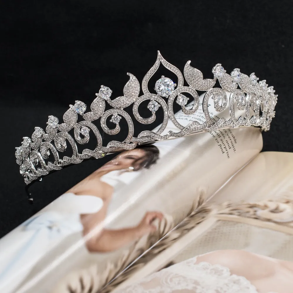 Cubic zircon wedding bridal tiara diadem hair jewelry CH10095