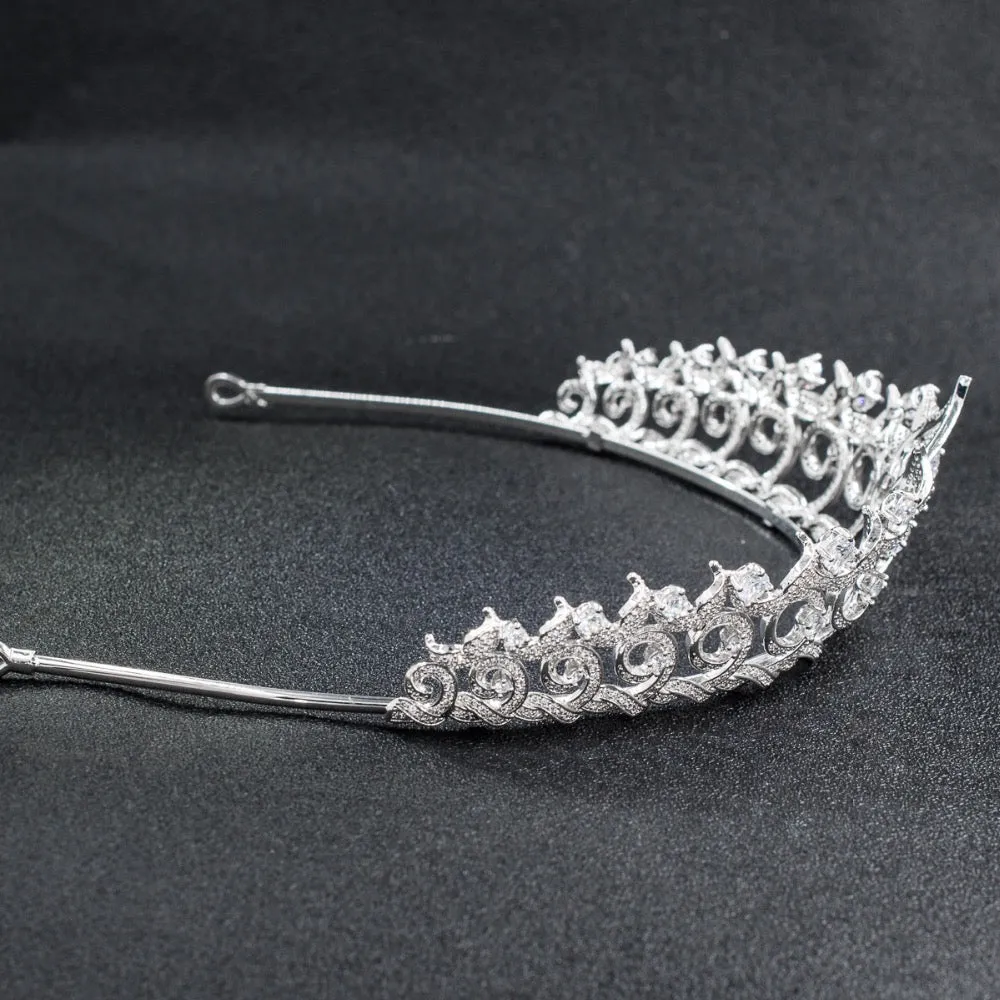 Cubic zircon wedding bridal tiara diadem hair jewelry CH10095