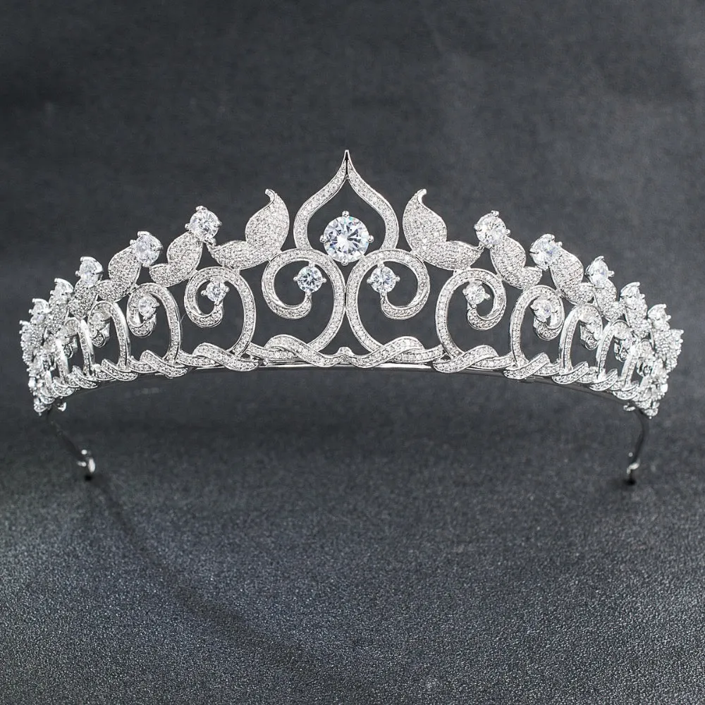 Cubic zircon wedding bridal tiara diadem hair jewelry CH10095