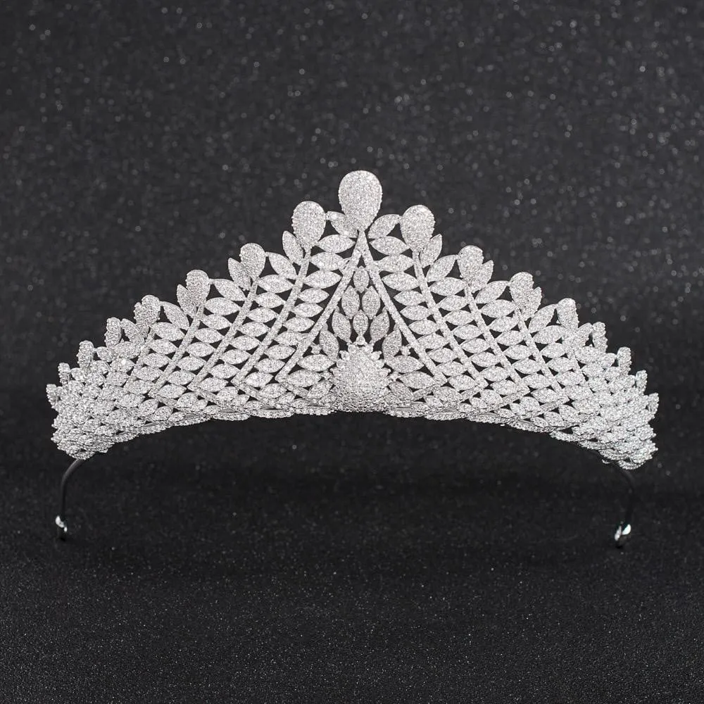 Cubic Zirconia Wedding Bridal Royal Tiara Diadem Crown CH10066